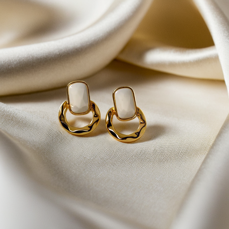 Aniera White Earrings