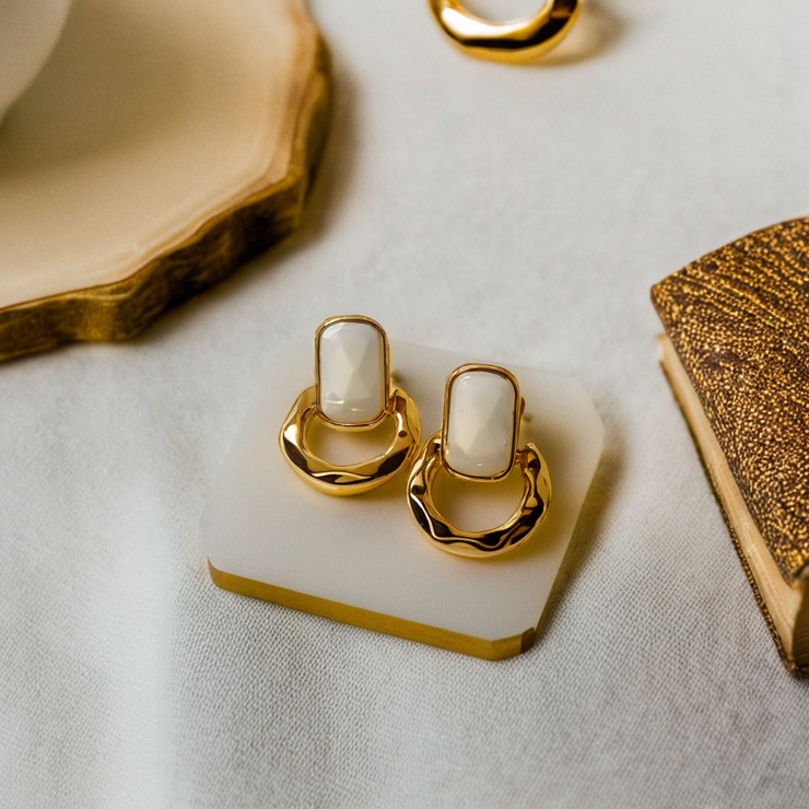 Aniera White Earrings