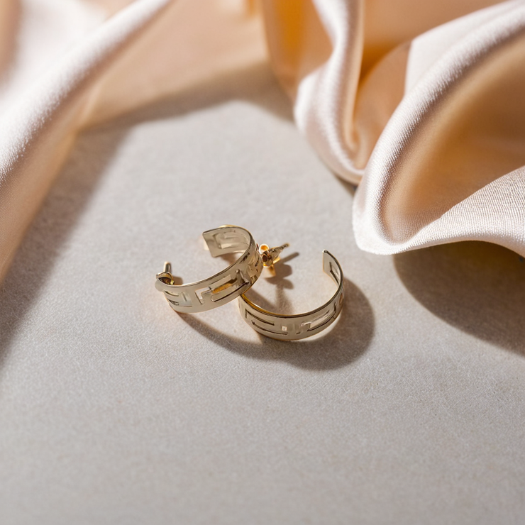 Athena Silver Hoops Earrings