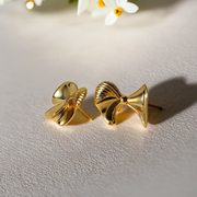 Bow Studs Earrings - Gold