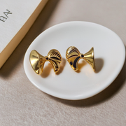 Bow Studs Earrings - Gold