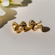 Bow Studs Earrings - Gold