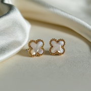 Clover Earrings - White