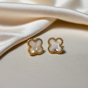Clover Earrings - White