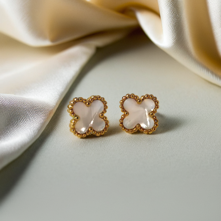 Clover Earrings - White