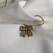 Diamond Bow Necklace