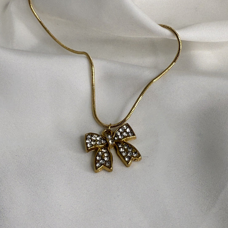 Diamond Bow Necklace