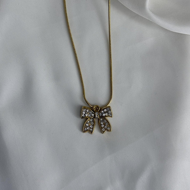 Diamond Bow Necklace