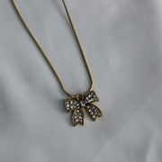 Diamond Bow Necklace