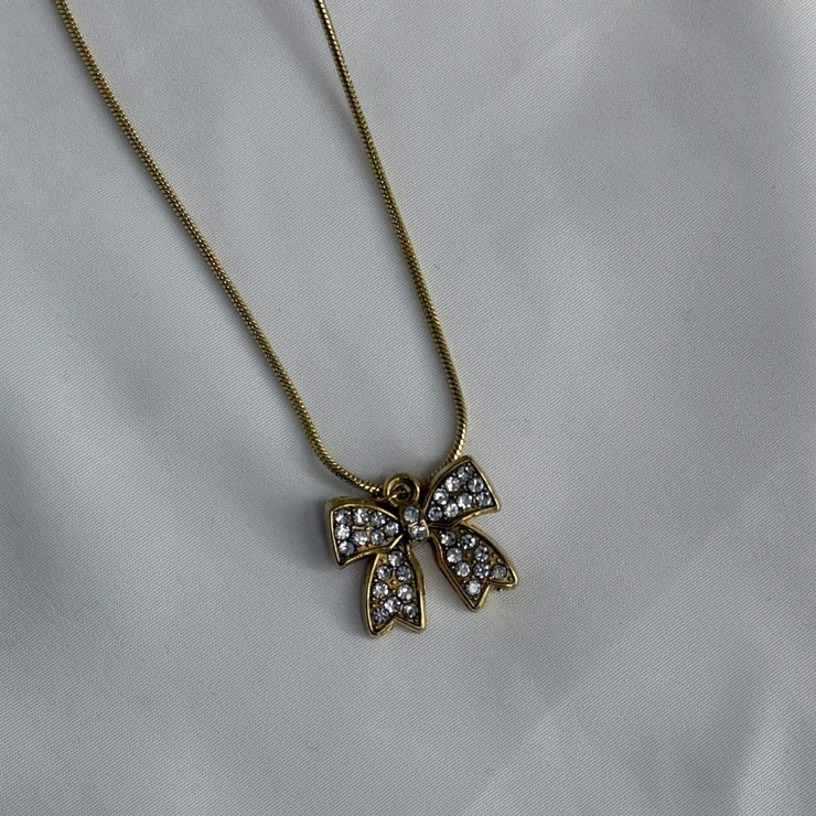 Diamond Bow Necklace