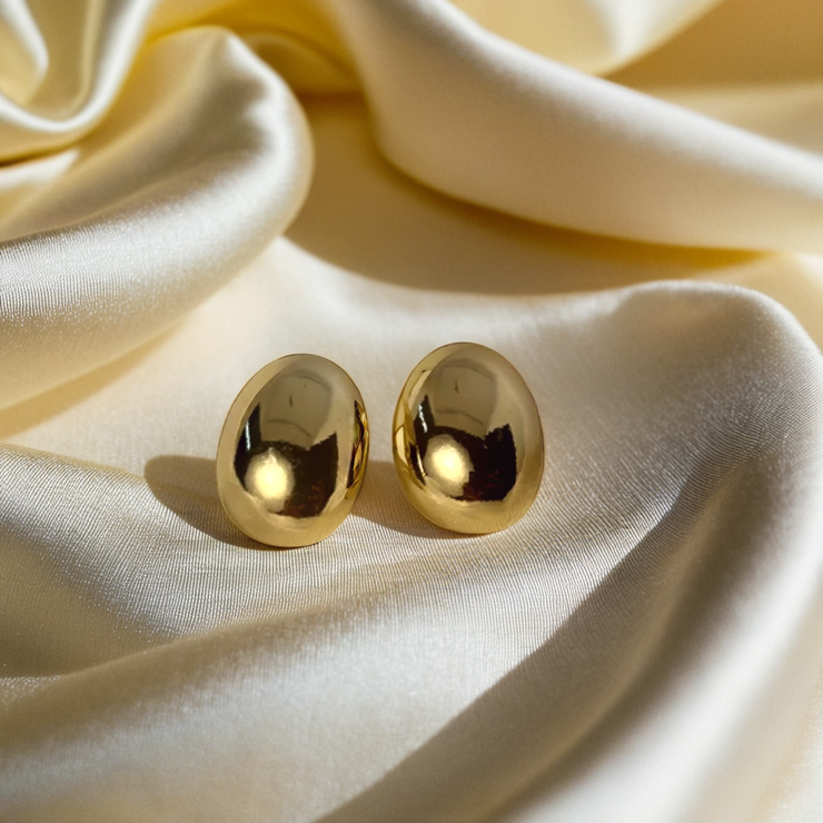 Pebble Stone Studs - Gold