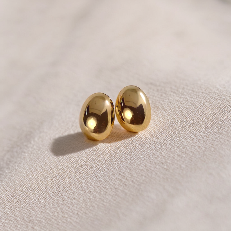 Pebble Stone Studs - Gold