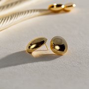 Pebble Stone Studs - Gold