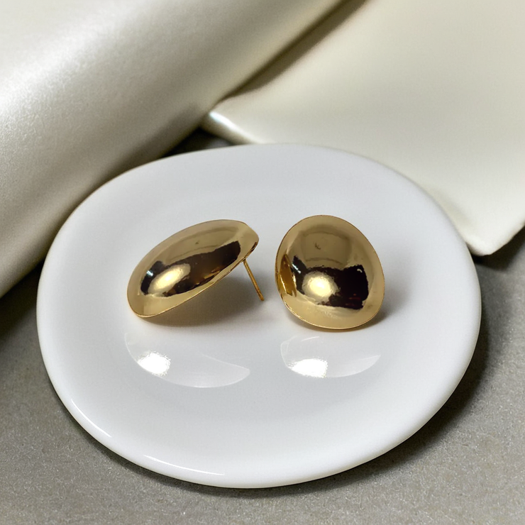 Pebble Stone Studs - Gold