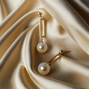 Spoke Pearl Drop Earrings
