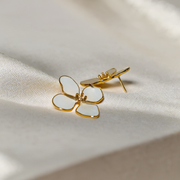 White Floral Stud Earrings