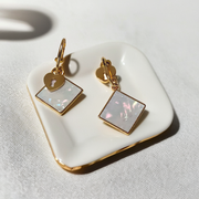 White Locker Earrings