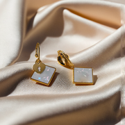 White Locker Earrings