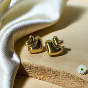 Double Heart Studs