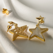 Star White Stone Earrings