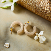 Pearl Half Hoop Earrings