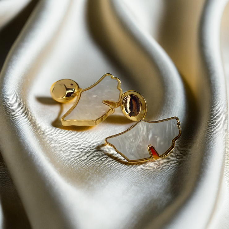 Butterfly White Stone Earrings