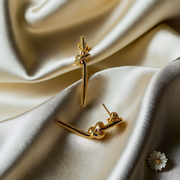 Long Knot Gold Earring