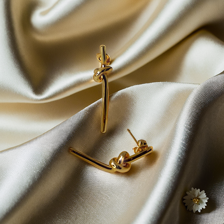 Long Knot Gold Earring