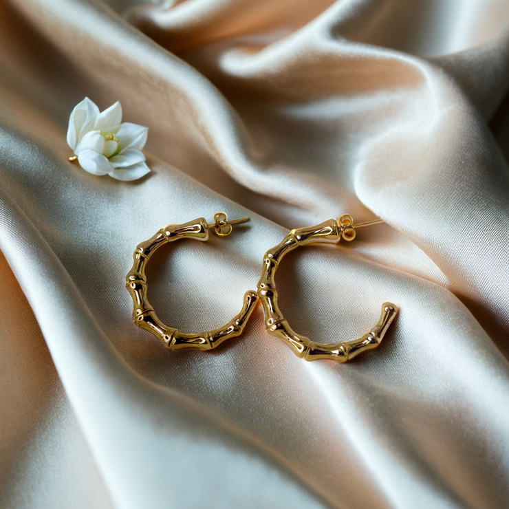 Bamboo Hoop Earrings