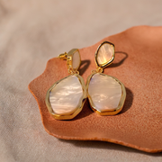 White Stone Earrings
