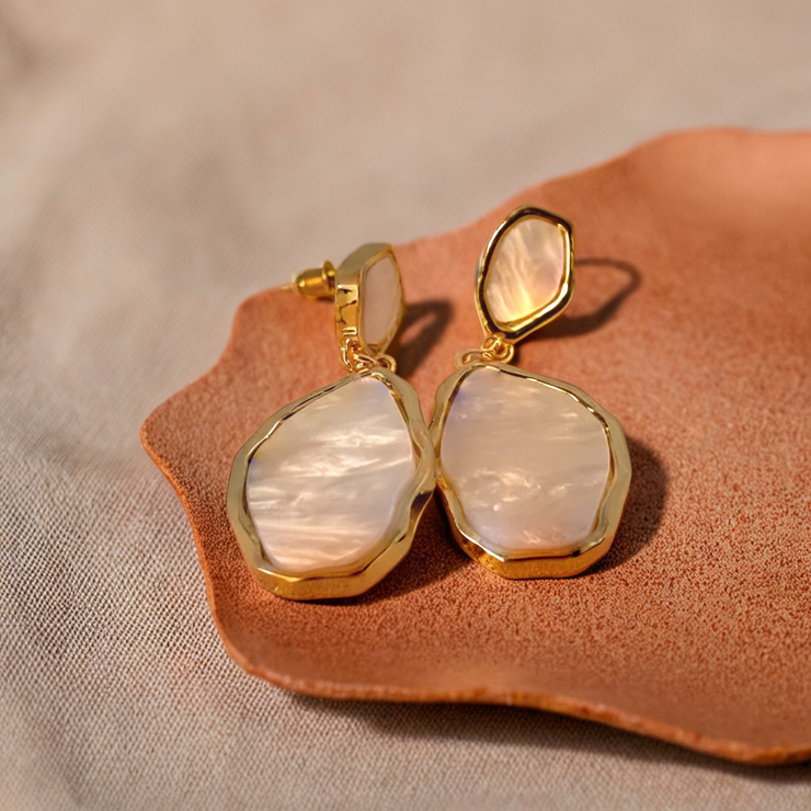 White Stone Earrings