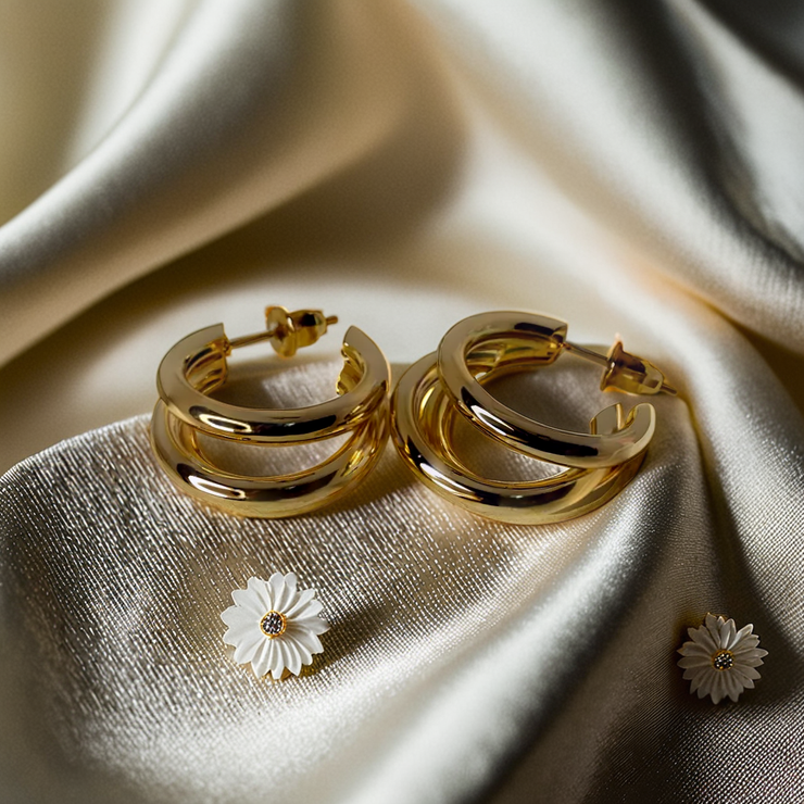 Tripple Hoop Earrings