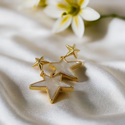 Star White Stone Earrings