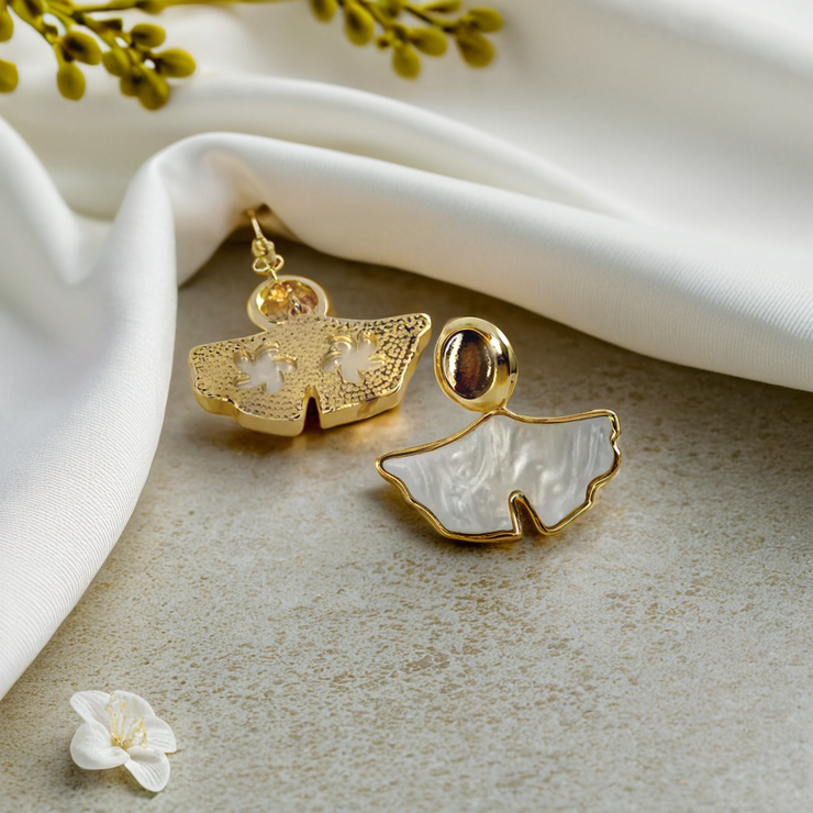 Butterfly White Stone Earrings