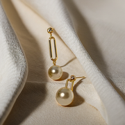 Spoke Pearl Drop Earrings